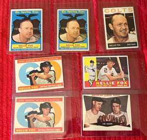 7 Cards- 1959-1964 Topps Baseball Card All Nellie Fox EX-NM HOF GREAT!