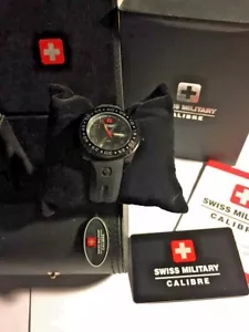Schweizer Militärkaliber Unisex 06-6S1-13-007 Sealander schwarz drehbare Lünette Uhr - Bild 1 von 9
