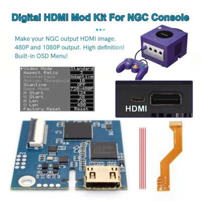 1080P NGC HDMI Mod Kit Digital to Digital HDMI Mod Kit For GameCube NGC Console - Image 1 of 4