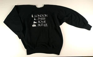 Butler PA London Paris Rome Butler Black Sweatshirt Crew Adult Large USA A138 - Picture 1 of 3