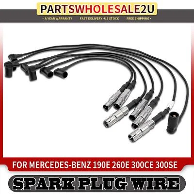 7Pcs Spark Plug Wire Sets for Mercedes-Benz 190E 260E 300CE 300TE 300SE 300SEL - Image 1 of 4