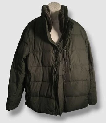 $326 Andrew Marc Men's Green Faux-Fur Trim Down Parka Jacket Coat Size XXL - Image 1 of 4