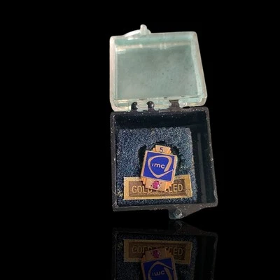 Vintage 10k Gold Filled Ruby IMC Tie Tac Lapel Pin Needs Cleaned  - Image 1 of 4