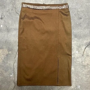 1990s Y2k MORGAN DE TOI bronze body con pencil skirt w metal detail size medium - Picture 1 of 7