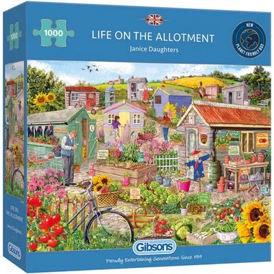 NEW Gibsons Jigsaw Puzzle 1000 Pieces Life On The Allotment 9+ Ages - Image 1 of 2