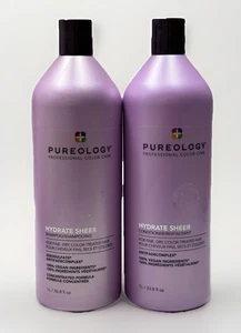 pureology hydrate sheer shampoo & sheer conditioner 33.8oz ea scuffed exterior - Picture 1 of 2