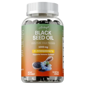 Black Seed Oil Capsules - Promotes Maintain Healthy Blood Sugar Levels - Non-GMO - Picture 1 of 16