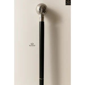 Walking Stick Antique Brass Knob Handle Cane Christmas Gift For Dad Vintage Gift - Picture 1 of 14