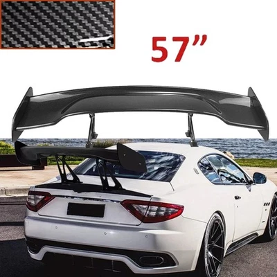 For Maserati GranTurismo 57" GT Rear Trunk Spoiler Wing Carbon Fiber Look Foto 1 de 4