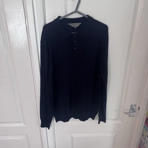 Hayward Mount Street Men’s Merino Wool Polo Shirt Black XL - Picture 1 of 7