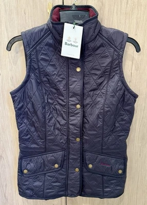 Chaleco/chaleco de caballería Barbour para mujer nuevo con etiquetas. Navy-Merlot. Talla 6 US Foto 1 de 4