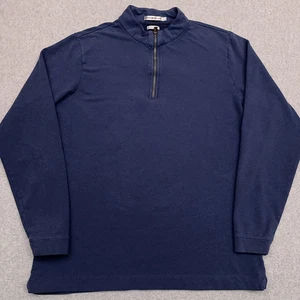 Peter Millar Mountainside 1/4 Zip Sweater Men's Large Blue Soft Golf Preppy - Picture 1 of 8