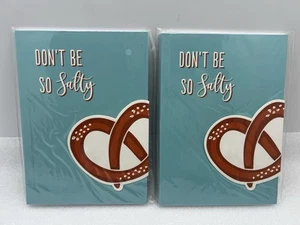 Don’t Be So Salty Pretzel (2 Pack) 5”x7” Notebook Lined Page Planner Diary - Picture 1 of 5