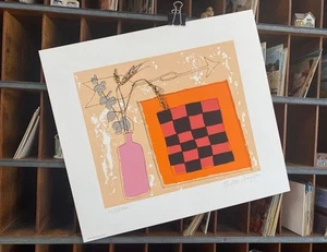 Charley Brett Harper Collectibles Mid Century Modern Art Print Vase Game Board - Picture 1 of 5