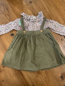 NWT Carter’s Little Planet Shirt And Skirt Set, Baby Girl 6 Months, Green/Floral - Picture 1 of 3