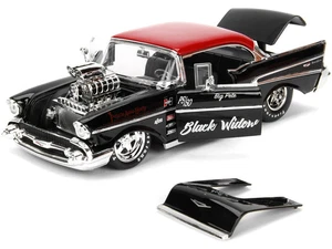 1957 Chevrolet Bel Air schwarz mit rotem Verdeck "Pete's Auto Body: Black Widow" "Bigti - Bild 1 von 5