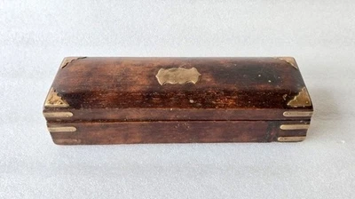 Antigua caja de madera caja de almacenamiento de latón tallada a mano antigua colección única Foto 1 de 4