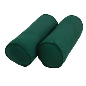 Blazing Needles 20-inch by 8-inch Double-corded Solid Twill Bolster Pillows with - Picture 1 of 1