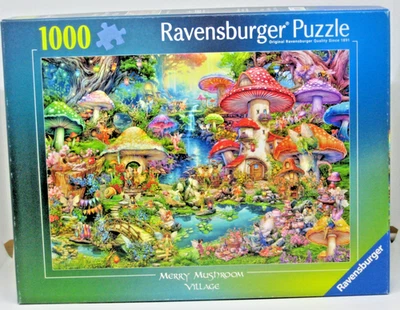 A  Ravensburger   1000 piece puzzle  titled  Merry Mushroom Village Complete - Image 1 of 2