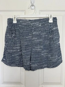 Prana Women’s Blue Thatch Tessie Textile Shorts Elastic Band Pleated Size Large - Picture 1 of 6