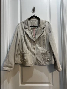 Sonoma Beige Blazer/Jacket XL Collared Buttons Armpit To Armpit 22” Pockets - Picture 1 of 7