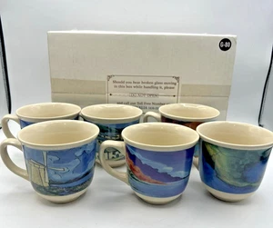Gevalia Coffee Mug Set Limited Edition Passages World Map Cups 6pc Vintage Rare - Picture 1 of 18
