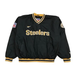 FELPA VINTAGE REEBOK PITTSBURGH STEELERS LARGE L PULLOVER GIROCOLLO LINEA PRO - Foto 1 di 5