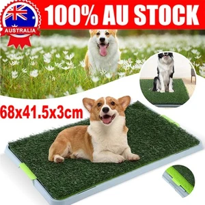 Indoor Dog Pet Potty Training Portable Toilet Grass Mat Large Puppy Pee Pad Tray - Picture 1 of 12