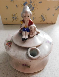 Antique Vintage Ceramic Inkwell Pressmarked #110 - Picture 1 of 7