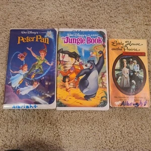 3 Pack VHS tapes - Peter Pan, Jungle Book, Little House on The Prairie - used - Picture 1 of 7