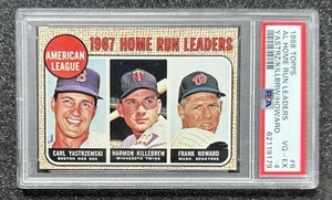 1968 Topps AL HR Ldrs Carl Yastrzemski/Harmon Killebrew/F. Howard #6 PSA 4 EN MUY BUEN ESTADO-EX - Imagen 1 de 3