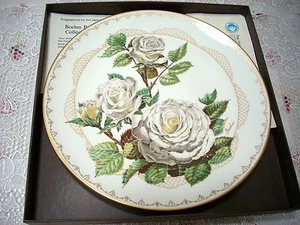 Boehm "White Lightnin" Rose Plate, ca.1982 - Mint in Box - Picture 1 of 2