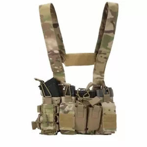 Sirius Survival Tactical Chest Rig with 4 Molle Pouches - Tactical Chest Harness - Picture 1 of 24