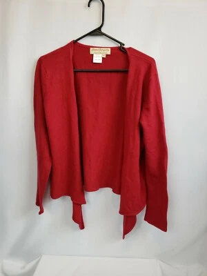 Cárdigan suéter rojo Norm Thompson de seda y angora talla mediana  Foto 1 de 4