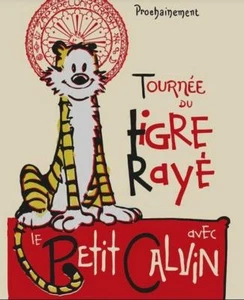 Calvin Hobbes as Le Chat Noir VERY CUTE Satire Parody RIPT Lady Shirt BRAND NEW - Picture 1 of 1