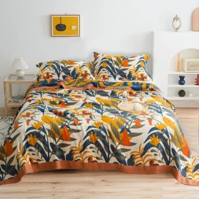 NOVA Colcha Anthropologie Queen Boho Floral Cobertor Reversível 98" X 92" - Imagem 1 de 4