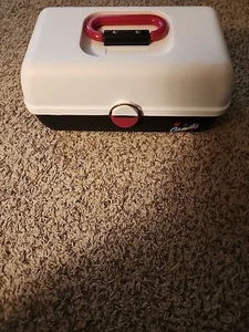Vintage 90s Caboodles Make-Up Organizer Case Black White Pink with Mirror - Picture 1 of 7