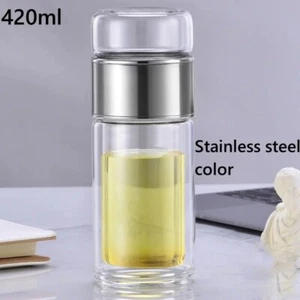 Tragbares Doppel Isoliertes Glas Teeei Reisebecher Wasserflasche - Bild 1 von 11