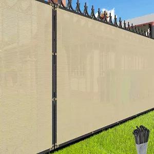 4' 5' 6' 8' Privacy Fence Screen Garden Yard Windscreen Mesh Shade Cover Beige - Picture 1 of 10