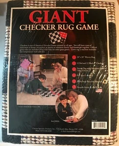 Giant Checker Rug Game ~ 28" x 28" Woven Rug ~ Machine Washable ~ Brand New - Picture 1 of 2