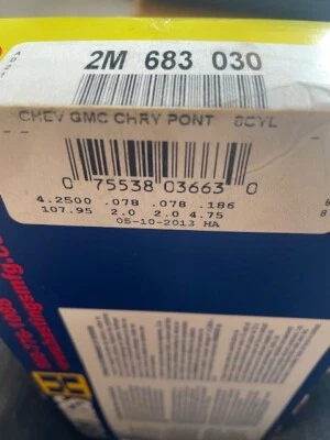 Anillos de pistón Hasting chevy gmc chry pont pn# 2m 683 030 Foto 1 de 2
