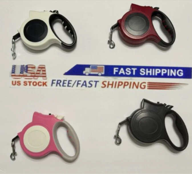 Correa retráctil para perro mascota 16 pies resistente con luz LED y antideslizante automática. Foto 1 de 4