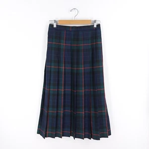 Laird Portch Scotland Size 14 (Fits 10) Green Navy Check 100% Wool Skirt NEW - Picture 1 of 9