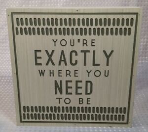 Motivational Quote Wood Box Sign Wall Decor(You're Exactly Where You Need To Be)