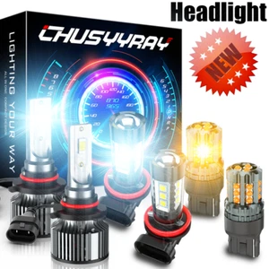 LED Headlight + Fog Light + DRL Light Bulb Fit Fiat 500 2012-2016 2017 2018 2019 - Picture 1 of 24