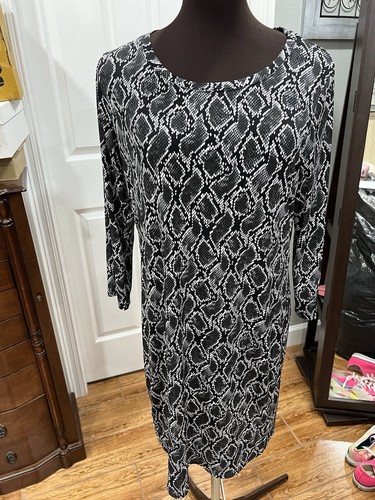 Michael Kors ABITO A MANICHE LUNGHE STAMPA PELLE DI SERPENTE TAGLIA L