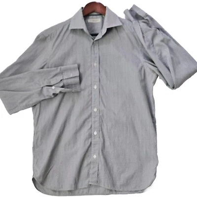 Burberry London Long Sleeve Button Down Sz 16-41 Plaid Black & White - Image 1 of 4