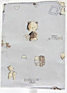 Babies Club protège-carnet de santé tissu bleu motif chat ours 24 x 18 cm - Imagen 1 de 2