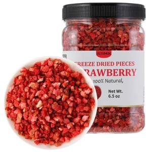 Freeze Dried Strawberries Slices 6.5oz & 4oz 100% Natural Strawberry Pieces - Picture 1 of 16