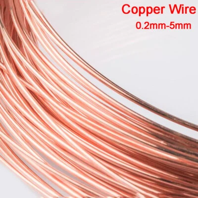 Round Copper Wire Solid Bare 0.2mm 0.3mm 0.4mm 0.5mm 0.6mm 0.8mm 1mm 2mm to 5mm - image 1 of 4